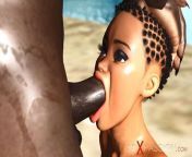 Big black man bangs a horny ebony on the savage island from the savage is loose