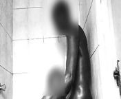 Young man with long super stiff BBC fucks horny ebony MILF doggystyle in shower after he fucks her face from ebony milf standing