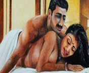 Erotic Art Or Drawing Of a Sexy Bengali Indian Woman having &quot;First Night&quot; Sex with husband from indian aunty first night sex video