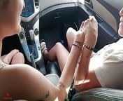 I have lesbian sex with my horny stepsister in the car before I go to work from lesbian sex car