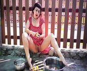 Retro Maid Prepares Potatoes For Dinner. Vintage Performance.Vintage Maid Without Panties. Masturbation Outdoors. Full from tamil outdoor movie