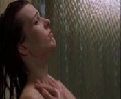 Milla Jovovich gets kissed in the Shower from milla jojovich nude
