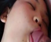 Korean blowjob lying in bed from lying in bed
