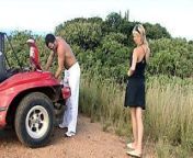 Blonde gets fucked on Jeep outdoors in Nature! from boorbie jeep racing