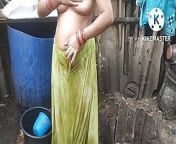 Anita yadav bathing outside of new look from anity sower outside