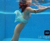 Hottest underwater swimming babe Lizi Vogue from lizy fucked by an old huge cock she only can take the tip in