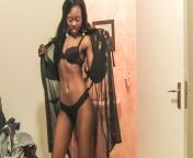 Black Girl Shows New Lingerie Dancing To Her White Stepdaddy She Gets Railed By His Huge Dick from black girl booty that she