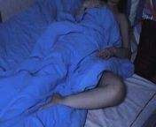 Sleepy girl masturbates at night. Rubbing against the pillow from selipy girl sex