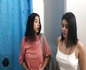 stepmom shares a bed in hotel room - stepsister joins in - threesome - porn in spanish from real mom son real sister sllieping