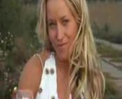 Blond slag pissing outside 2 with piss drink from piss drink compilation 2