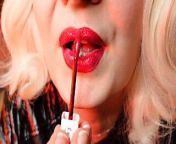 ASMR lipstick process from lip kiss film