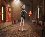 Genshin Impact Keqing Undress Dance and Street Night Sex Hentai Mmd 3D Dark Green Hair Color Edit Smixix from keqing mmd
