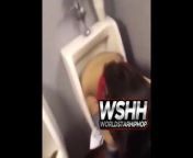 Woman using men's urinal from woman urin dri