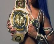 WWE - Sasha Banks with a title belt from fuck wwe black fat