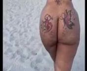 Big Booty Ebony Chick Walking Naked On The Beach from ebony walking naked