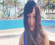 Me- Sexy Beauty Girl Model and Coconut. Poolside Beautiful Alert! from beauty girl solo hd