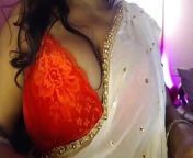 Opening Sari and Bra Then Hot Nude Boobs Press. from indian hard boobs press by love