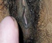 Indian Bhabhi hairy wet pussy cream coming out while slowly fucking from bhabhi hairy armp