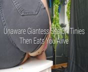 Not aware Giantess Sits On Tinies Then Eats You Alive from unaware giantess butt crush