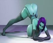 Hot Alien Chick In Lingerie Does the Jacko Pose With Her Tits Touching the Floor from gwen do alien have big dick