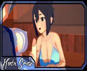 Ami Asai gives futa Uzaki a blowjob and swallows her cum. from futa amy creampied by