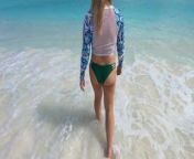 Paradise Beach Buttplug Walk and Swim from desi girl butt walk