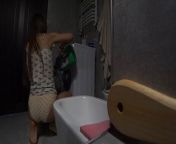 Not Young Wife Cheats On Her Husband With Young Neighbor In The Bathroom While He Is Not At Home. Home Video from cheating wife pleasing neighbor while her husbant are at business trip