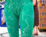 Perfect Ass and Cameltoe Teen in Tight spandex at the Market from flash cock in markets