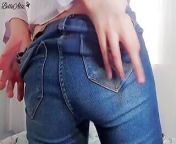 Naughty girl goes to class like this... from jeans train