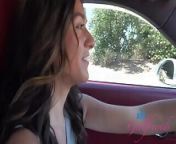 Amateur Aubry Babcock goes on a ride in the Turbo S and gets that pretty pink pussy fingered from turbo moms com