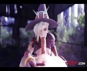Witch Mercy Sensually Gobbles Massive Cock from ဖငျလိုးw google xxx timel sex antay pussy i