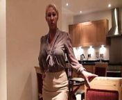Horny British Hotel Manager from hotel manager secretly wanted to fuck her guest and get his cum on her glasses and face