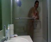 Girl in glass taking a shower from नगगी नहाती हुई लडकी