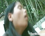 Two Teen Brazilian Girls in FFM Threesome Outdoors from brazilian girls suck and fuck pizza guy