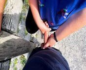 Extremely risky outdoor handjob at lake - almost caught :D from spinning into your life almost fell but ignore that