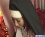 Unholy nun fucking Rika Sakurai gets it in the ass from unholy heroes