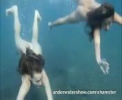 Julia and Masha are swimming nude in the sea from masha anya nude