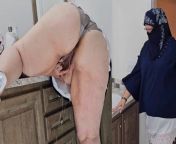 Jamdown26 - Hijab Milf In the bathroom playing with her pussy and ended up peeing on the floor from hijab milf