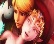 Link cuckolded by Princess Zelda enjoying Ganon's Cock from zelda spit roasted by link and ganon