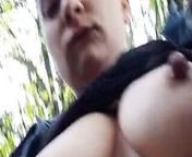 Fingering my pussy in nature and showing my tits in public from indian school girls show boobs