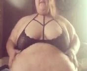 Mature SBBW teases her enormous belly in black sexy dress from bbw sbbw bikini sexy