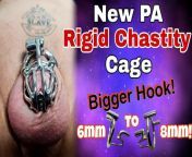 New Rigid Chastity Cage Stretching Prince Albert Gauge! Femdom Bondage BDSM Real Homemade Milf Stepmom from cock modification
