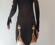 Nun Stella Cosplay Costume Try On from fucking sexy nun religious teen