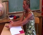 Horny mature teacher fucks her pussy and sucks cock from ดูดหีครูฝน