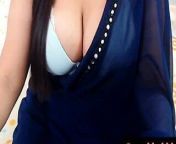 Sexy Desi Indian Bhabhi In Blue Saree from hot sky blue saree aunty fingering