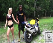 HD- Nadia White and Don Whoe rev it up on his Bike from naked on the motorcycle revving it ang collecting squirt in bottle foot fetish