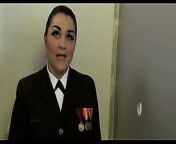 NAVY GIRL MORENA GETS DOUBLE FACIAL AT GLORYHOLE from tahir navy