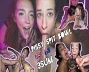 Australian Kiki & British Amy Pissed on and FUCKED HARD from messy sea 10 go ami