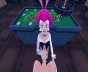 Jessie gets POV fucked by you in a casino. Pokemon Hentai. from pokemon jessie sex