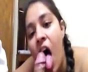 Indian college girl enjoying sucking dick from indian college boob